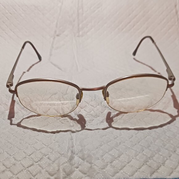 Vintage Emporio Armani Italy 080 1089 Eyeglasses Frames Champagne 49-21-135 - Picture 3 of 15